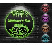 Enseigne En Métal Personnalisée Avec Lumières LED, Enseigne Au Néon En Métal Pour Bar à Bière Personnalisée, Décoration De Pub, Patio D'arrière-Cour, Décoration Lumineuse LED