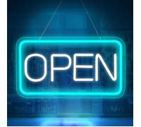 Enseigne Lumineuse à Message OPEN Style Néon OUVERT LED 42x22 cm - Panneau avec Interrupteur à Intensité Variable, Alimenté par US