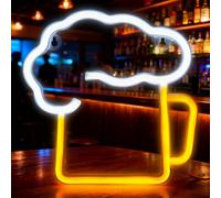 Enseigne Lumineuse LED Bière, Enseignes Au Néon Bar Bière Neon Sign Chope à Biere Néon Néon LED Déco Bar Convient pour Bar Club Beach Store Fête D'anniversaire de Noël