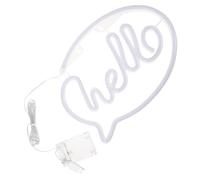 Enseigne Lumineuse LED Décorative Lampe Néon Murale, Hello USB | Pvc, Ip45,5v, Alimentation USB ou 3 Piles Aa, Câble USB Inclus