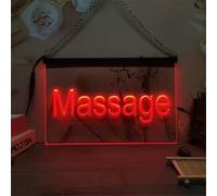 Enseigne Lumineuse LED pour Salon De Massage, Sculpture 3D, Néons pour Décoration Murale De Salle De Travail, Panneaux Lumineux USB, Red, 40x30cm
