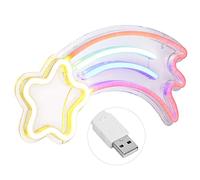 Enseigne murale à LED néon météorite, alimentée par USB, lampe néon décorative pour la maison, les mariages et les fêtes de Noël, enseigne néon LED à lueur chaude avec panneau en