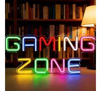 Enseigne néon Game Zone, Panneau Néon LED Coloré, Game Zone Led Neon Intensité Variable Alimenté par USB, LED Gaming Decoration, pour Décoration Chambre Murale Fête Bar Salle de Jeux