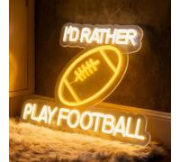 Enseigne néon LED décorative avec inscription « I'd Rather Play Football » - Alimentée par USB - Cadeau pour fan de football, salle de jeux, salle de sport, bar, chambre à coucher, décoration murale
