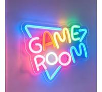 Enseigne néon LED personnalisable pour salle de jeu - Texte personnalisé avec bordure ondulée, décoration murale USB à intensité variable pour configuration de streamer