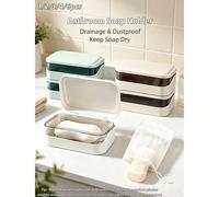 Ensemble 1/2/3/6 pièces avec couvercle, boîte à savon à séchage rapide, rangement de savon de salle de bain épaissi antidérapant, porte-savon de douche amovible, convient pour la maison, le dortoir, l