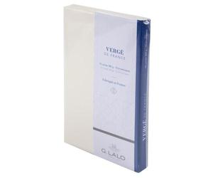 Ensemble 10 cartes + 10 enveloppes C6 Vergé de France, sous sachet - Blanc