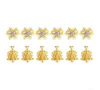 Ensemble 12 pour porte Serviettes Noël Design pour arbre Flocon Métal Brillant pour Repas Festif Thanksgiving Anniversaire 4,8x4,2cm(gold)