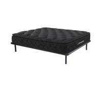 Ensemble 140 x 190 cm cadre à lattes + matelas ressorts ensachés surmatelas intégré ép.28cm - BLACK DREAM de YSMEE