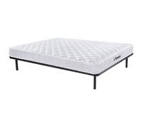 Ensemble 140 x 190 cm cadre à lattes + matelas ressorts et mémoire de forme ép.15cm - WOLKENLOS de YSMÉE