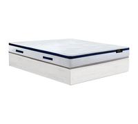 Ensemble 140 x 190 cm sommier coffre avec tiroir blanc + matelas hybride ressorts ensachés ép.30cm - MARQUIS de PALACIO