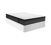 Ensemble 140 x 190 cm sommier coffre blanc + matelas hybride ressorts ensachés 7 zones et gel à mémoire de forme ép.25cm - TOLCA de YSMEE