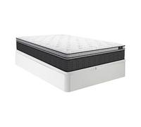Ensemble 140 x 190 cm sommier coffre blanc + matelas hybride ressorts ensachés et surmatelas intégré ép.30cm - GAMIANI de YSMÉE
