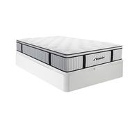 Ensemble 140 x 190 cm sommier coffre blanc + matelas ressorts ensachés surmatelas intégré ép.28cm - AMERICAN DREAM de YSMÉE