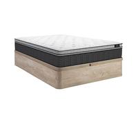Ensemble 140 x 190 cm sommier coffre naturel clair + matelas hybride ressorts ensachés et surmatelas intégré ép.30cm - GAMIANI de YSMÉE