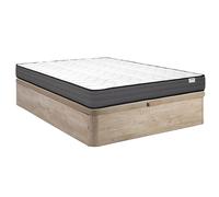 Ensemble 140 x 190 cm sommier coffre naturel clair + matelas ressorts ensachés ép.20cm - AMBRACIE de YSMÉE