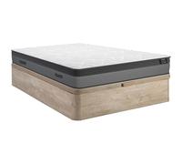 Ensemble 140 x 190 cm sommier coffre naturel clair + matelas ressorts ensachés et mémoire de forme ép.24cm - ILLUSION de YSMÉE