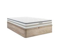 Ensemble 140 x 190 cm sommier coffre naturel clair + matelas ressorts ensachés et surmatelas intégré ép.29cm - CANTERBURY de YSMÉE