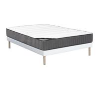 Ensemble 140 x 190 cm sommier + matelas hybride ressorts ensachés 7 zones et mousse haute résilience ép.26cm - AUDACE de PALACIO