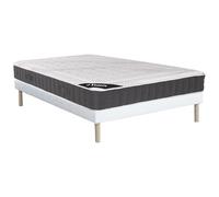 Ensemble 140 x 190 cm sommier + matelas hybride ressorts ensachés accueil mémoire de forme ép.27cm - ATLANTIDE de YSMÉE