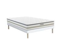 Ensemble 140 x 190 cm sommier + matelas ressorts ensachés et surmatelas intégré ép.29cm - CANTERBURY de YSMEE