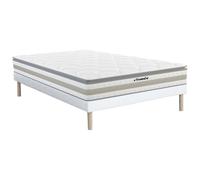 Ensemble 140 x 190 cm sommier + matelas ressorts ensachés et surmatelas intégré ép.29cm - CANTERBURY de YSMÉE