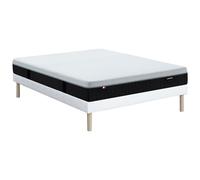 Ensemble 140 x 190 cm sommier tapissier + matelas hybride anti-feu ressorts ensachés 7 zones, mémoire de forme et latex ép.28cm - SLOMAS de YSMÉE
