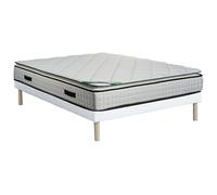Ensemble 140 x 190 cm sommier tapissier + matelas mousse et coutil bambou ép.23cm - ADANA de NATUREA