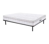 Ensemble 140 x 200 cm cadre à lattes + matelas ressorts 3 zones et mémoire de forme ép.20cm - WOLKENTANZ de YSMÉE