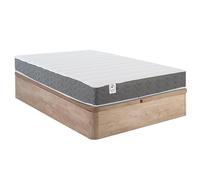 Ensemble 140 x 200 cm sommier coffre naturel clair + matelas mousse HD mémoire de forme et tissu 3D respirant ép.18cm - HEAVEN de YSMÉE