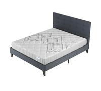 Ensemble 140x190 cm, Lit avec tête de lit + Matelas Ressorts Ensachés, ép.20cm accueil mousse HR