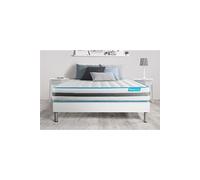 Ensemble 140x190 matelas BodyFlex ressorts ensaches et memoire de forme + sommier kit blanc