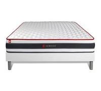 Ensemble 140x190 matelas ENERGY ressorts ensachés et mémoire de forme + sommier kit blanc G