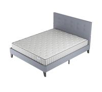 Ensemble 140x200 cm, Lit avec tête de lit + Matelas Mousse ép.16cm à mémoire de forme