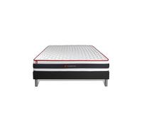 Ensemble 140x200 matelas ENERGY ressorts ensachés et mémoire de forme + sommier kit noir
