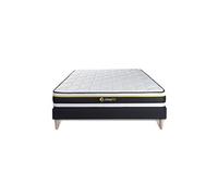 Ensemble 140x200 matelas SOFT + sommier kit noir