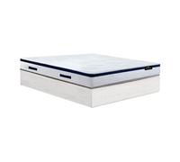 Ensemble 160 x 200 cm sommier coffre avec tiroir blanc + matelas hybride ressorts ensachés ép.30cm - MARQUIS de PALACIO