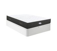 Ensemble 160 x 200 cm sommier coffre blanc + matelas ressorts ensachés et fibres de Kapok ép.31cm - SOREMA de NATUREA
