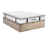Ensemble 160 x 200 cm sommier coffre naturel clair + matelas anti-feu ressorts ensachés et surmatelas intégré ép.28cm - DELICE de YSMÉE HÔTEL