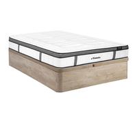 Ensemble 160 x 200 cm sommier coffre naturel clair + matelas hybride ressorts ensachés 7 zones et mémoire de forme ép.30cm - OLIANE de YSMÉE
