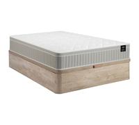 Ensemble 160 x 200 cm sommier coffre naturel clair + matelas mousse et gel à mémoire de forme 7 zones ép 22cm - SOMIRA de YSMÉE