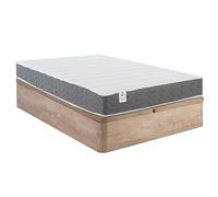 Ensemble 160 x 200 cm sommier coffre naturel clair + matelas mousse HD mémoire de forme et tissu 3D respirant ép.18cm - HEAVEN de YSMÉE