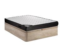 Ensemble 160 x 200 cm sommier coffre naturel clair + matelas ressorts ensachés 7 zones et mémoire de forme ép.24cm - MERISI de YSMÉE
