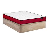 Ensemble 160 x 200 cm sommier coffre naturel clair + matelas ressorts ensachés ép.20cm - JUBIA de YSMÉE