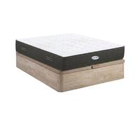Vente-unique - Ensemble 160 x 200 cm sommier Coffre Naturel Clair + Matelas Ressorts ensachés et Fibres de Kapok ép.31cm - Sorema de NATUREA