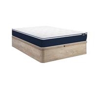 Ensemble 160 x 200 cm sommier coffre naturel clair + matelas ressorts ensachés et surmatelas intégré ép.24cm - ALTIER de YSMÉE