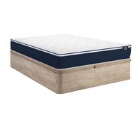 Ensemble 160 x 200 cm sommier coffre naturel clair + matelas ressorts ensachés et surmatelas intégré ép.24cm - ALTIER de YSMÉE