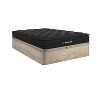 Ensemble 160 x 200 cm sommier coffre naturel clair + matelas ressorts ensachés surmatelas intégré ép.28cm - BLACK DREAM de YSMEE