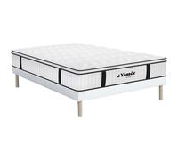 Ensemble 160 x 200 cm sommier + matelas anti-feu ressorts ensachés et surmatelas intégré ép.28 cm - DELICE de YSMÉE HÔTEL