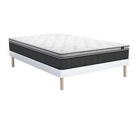 Ensemble 160 x 200 cm sommier + matelas hybride ressorts ensachés et surmatelas intégré ép.30cm - GAMIANI de YSMÉE